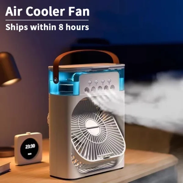 S3882ed43057c47b2913bbe5167cae3ced.webp مبرد الهواء 3 في 1 الصغير: انتعاش وإضاءة! 🌬️💡