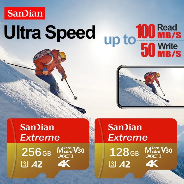 Sda07a89c95df40bc924a5c7e37960ecfE.webp بطاقة ذاكرة Micro SD فائقة السرعة 🚀 128/256/512GB